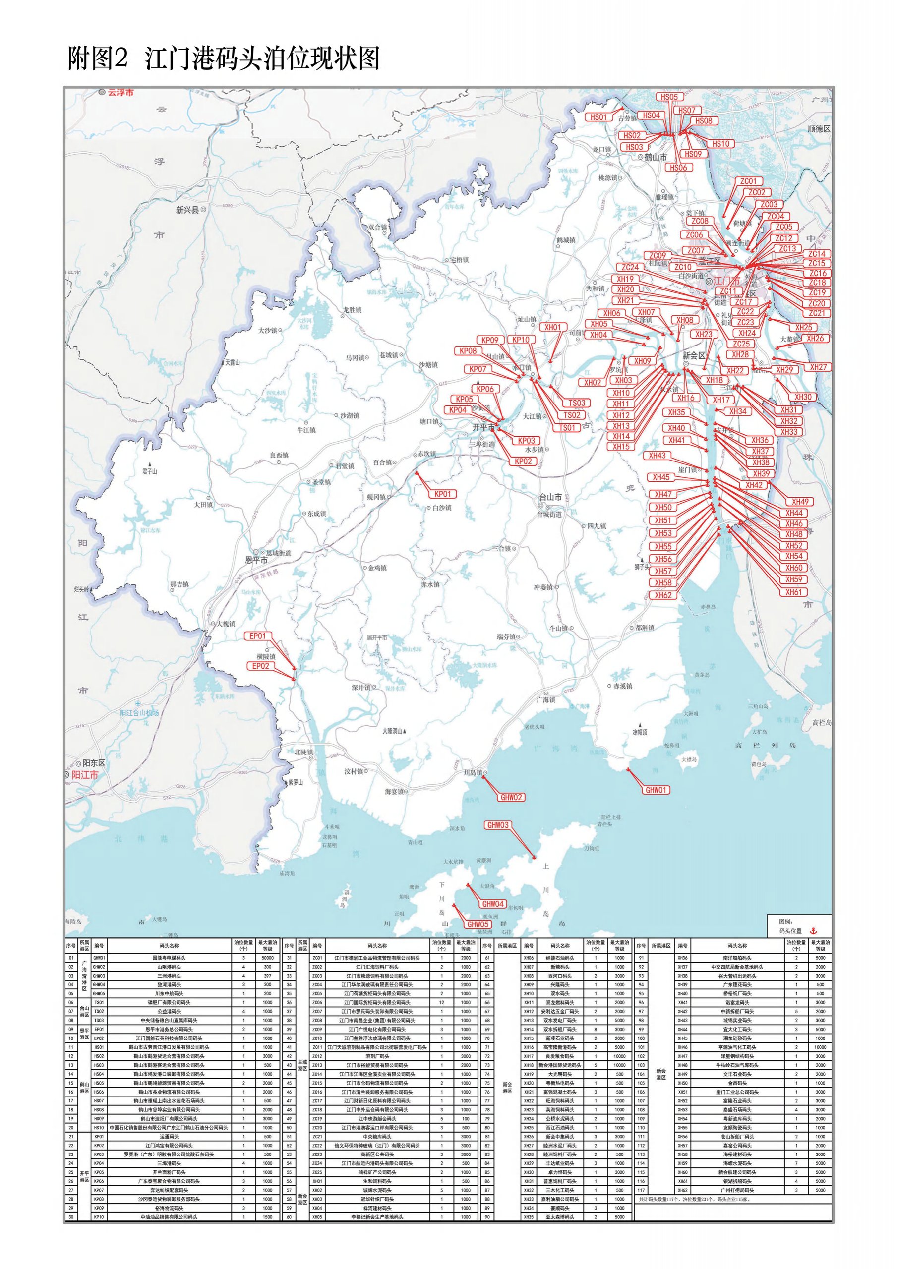江门港码头位置现状图
